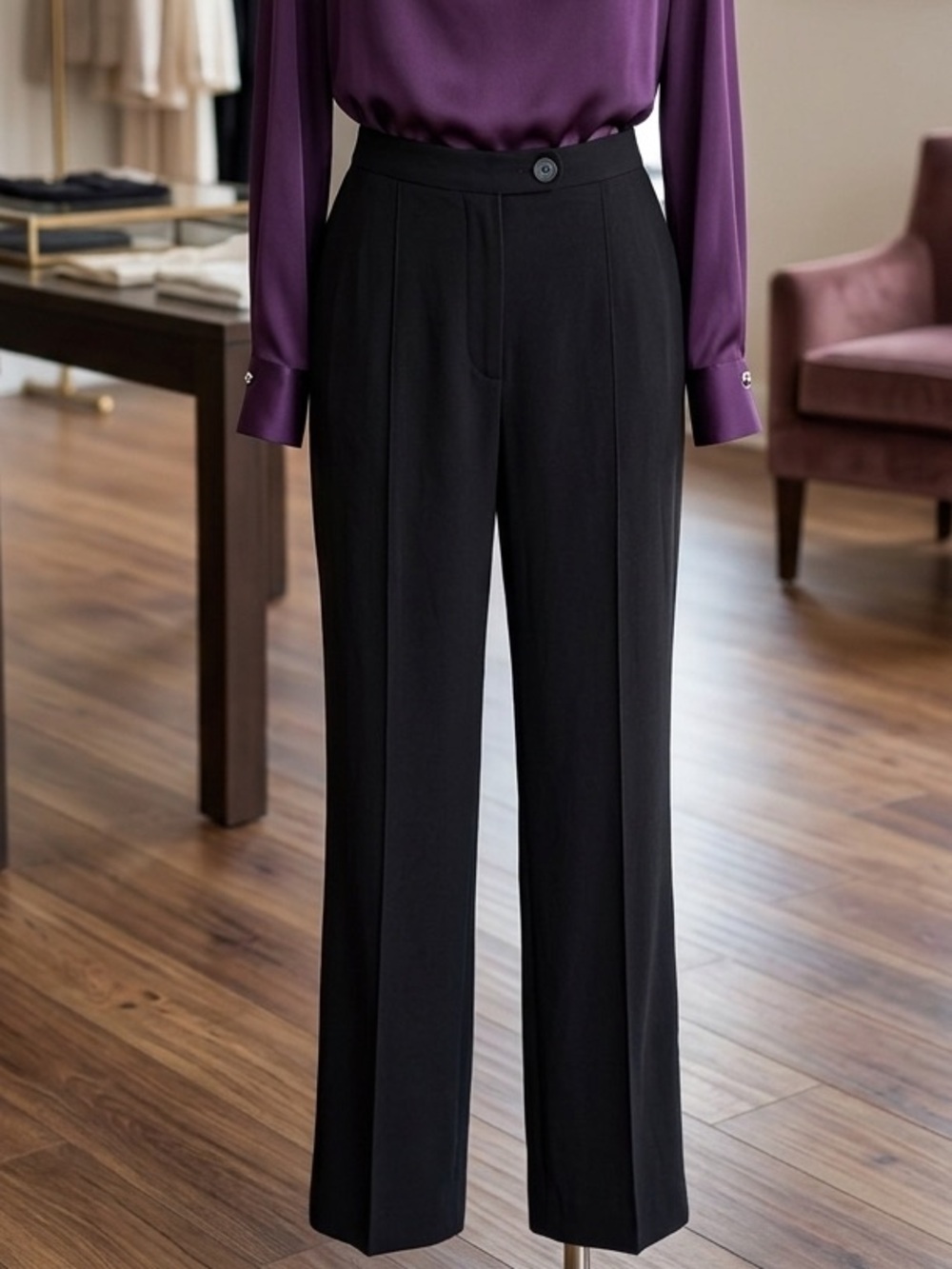 Notations Black Straight-Leg Dress Trousers